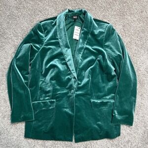 INC International Concepts Women's Green Velvet Blazer